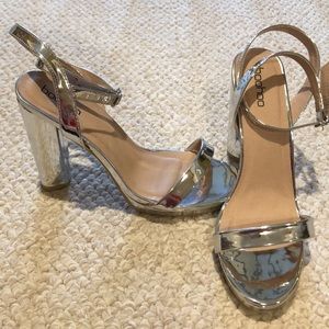 BOOHOO silver pumps